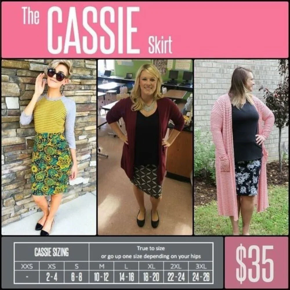 LuLaRoe Cassie Pencil Skirt Large Multicolor Geometric Stripe Festive Pull On St
